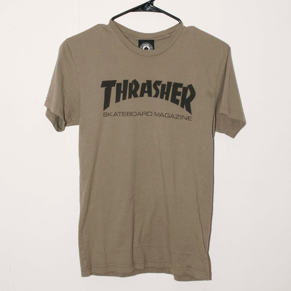 Thrasher Skate Mag Olive Boyfriend Fit T-Shirt